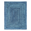 Rugs Unique Loom Braided Chindi 100% Cotton Blue 3142677 Area Rugs Blue navy teal turquiose indig Cotton denim Rectangular 10x8 