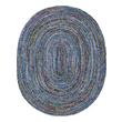 Rugs Unique Loom Braided Chindi 60% Cotton and 40% Jute Blue/Multi 3142933 Area Rugs Blue navy teal turquiose indig Cotton denimJute and Sisal jut Oval 10x8 