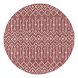 Rugs Unique Loom Outdoor Tribal Trellis Polypropylene Rust Red/Gray 3145063 Area Rugs Gray GreyRed Burgundy ruby synthetics Olefin polyester po Area Rugs Area rugOutdoor Octagons Round 4x4 