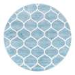 Rugs Unique Loom Rounded Trellis Frieze Polypropylene Light Blue 3146449 Area Rugs Blue navy teal turquiose indig synthetics Olefin polyester po Round 5x5 