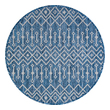 Rugs Unique Loom Outdoor Tribal Trellis Polypropylene Blue/Ivory 3150213 Area Rugs Blue navy teal turquiose indig synthetics Olefin polyester po Area Rugs Area rugOutdoor Octagons Round 3x3 