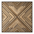 garden wall plaques Uttermost Wooden Wall Art A Rustic Modern Fusion Of Pieced Fir Wood, Creating A Three Dimensional Geometric Pattern In Varying Shades Of Brown.