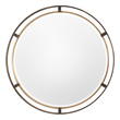 rustic leaner mirror Uttermost Bronze Round Mirror This Iron Frame Features A Three-dimensional Design With An Outer Overlapping Frame Finished In A Distressed Rustic Bronze, Accented With A Lightly Antiqued Gold Center.