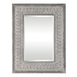 brown oval bathroom mirror Uttermost Aged Gray Rectangle Mirror Hand Forged Iron Featuring An Embossed Decorative Design, Finished In A Distressed Taupe Ivory Wash, With Aged Gray Undertones.