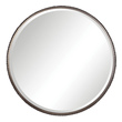 mod mirrors Uttermost Round Steel Mirror This 3-dimensional Contemporary Mirror Features Hand Cut Iron Dowels In Varying Lengths Welded To The Outer Edge Of The Frame, Finished In A Burnished Steel Silver. The Mirror Is Surrounded By A Considerable 1 1/4" Bevel.