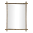 wood and silver mirror Uttermost Vanity Mirror This Mirror Features An Antique Gold Finished Frame With Ribbed Texture, Adding A Tribal Feel. The Piece Has A Generous 1 1/4" Bevel And May Be Hung Horizontal Or Vertical.