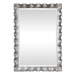 contemporary wood mirror Uttermost Vanity Mirror This Mirror Features A Hand Forged Metal Frame Finished In Silver Leaf With An Organic, Scalloped Edge Design. A Generous 1 1/4" Bevel Is Added To This Piece, Which May Be Hung Horizontal Or Vertical.