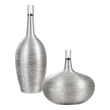 Vases-Urns-Trays-Finials Uttermost Gatsby CERAMIC STEEL CRYSTAL Set Of Two Ceramic Bottles Sho Accessories 17883 792977178836 Decorative Bottles & Canisters Silver Urns Vases Ceramic Crystal steel aluminiu 0-20 