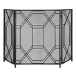 light wood mantel Uttermost Fireplace Screen Forged Iron Fireplace Screen Features A Geometric Design In A Satin Black Finish. The Center Panel Is 26" Wide And The Side Panels Are Each 13" Wide.