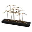 modern statues home decor Uttermost Figurines & Sculptures Flock Of Seagulls, Finished In A Metallic Gold Leaf, Flying Above An Aged Black Distressed Wood Base.