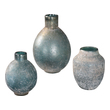 large white decorative vase Uttermost Vases Urns & Finials Glass Bottles In Varying Shades Of Blue-green With A Textured, Rust Ivory Glaze. Color Variations Are To Be Expected And Are Part Of Their Unique Charm.