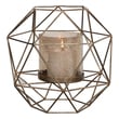 three piece candle holder set Uttermost Candleholders Candleholders Candleholder Featuring An Open Iron, Geometric Pattern Finished In An Antiqued Gold. Candle Cup With Copper Bronze Luster Glass Globe Appears To Be Floating In The Center With One 4"x 4" White Candle.