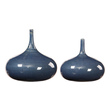 Vases-Urns-Trays-Finials Uttermost Zayan CERAMIC Set Of Two Uniquely Shaped Ce Accessories 18988 792977189887 Vases Urns & Finials Blue navy teal turquiose indig Urns Vases Ceramic 0-20 