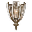farmhouse outdoor sconce Uttermost Sconces Burnished Silver Champagne Leaf Finish With Beveled Crystal Details. NA