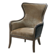 neutral accent chairs Uttermost  Accent Chairs & Armchairs Solid Wood Construction With Reinforced Joinery And Hand Rubbed, Weathered Pine Exposed Frame. Plush, Caramel Tan Velvet Is Accented By Solid Brass Nails And Surrounded In Deep Chocolate Faux Leather. Carolyn Kinder