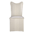 lounging furniture Uttermost  Accent Chairs & Armchairs Flax Seed Linen Blend With A Bold Contrasting Racing Stripe On This Slipcover Features A Reverse Seam With Fringe, Draped Over An Armless Frame With Naturally Finished Poplar Legs, Body Fabric In Neutral Linen. Slipcovers Packaged Separately.