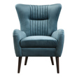 italian lounge chair Uttermost  Accent Chairs & Armchairs Add A Fresh Jewel Toned Touch To Your Space With This Mid-century Styled Accent Chair Featuring A Flare Black And Channel Tufted Accents. Its On-trend Teal Blue Polyester Velvet Is Finished With A Welt Trim, On Tapered Birch Legs Stained In A Rich Espresso.
