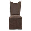 fur chair Uttermost  Accent Chairs & Armchairs Thick Top Grain Nubuck Leather Slipcover Chair In A Distressed Hand-sanded Chocolate With A Tailored Double Stitched Design And Casual Flange Edges, Featuring A Button Closure Back. Because Leather Is A Natural Product, Both Texture And Color Will Vary Slightly From Hide To Hide And Within The Same Hide. Slipcovers Packaged Separately.Sold As A Set Of 2. Seat Height Is 19".