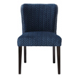 italian armchairs Uttermost  Accent Chairs & Armchairs A Statement Accent Upholstered In A Rich Ink Blue Polyester Velvet Featuring A Herringbone Embroidered Texture, Complete With Polished Nickel Nail Head Trim. Birch Legs Stained In A Deep Walnut. Seat Height Is 21". Sold As A Set Of 2.