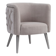 unique accent chairs for living room Uttermost  Accent Chairs & Armchairs This Stylish Barrel Chair Features A Plush Diamond Button Tufted Outside In A Luxurious Champagne Velvet, Lined With Antique Nickel Nail Head Trim, On Metal Tapered Dowel Legs Finished In Brushed Nickel. Seat Height Is 19".