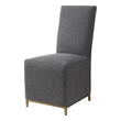 single seat sofa Uttermost  Accent Chairs & Armchairs Classic Design With Clean, Contemporary Lines, Covered In A Soft Charcoal Gray Polyester With A Brushed Brass Stainless Steel Base. Sold As A Set Of 2. Seat Height Is 19".