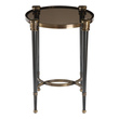 cheap small side table Uttermost Accent & End Tables Brushed Black Tapered Legs Are Accented With Brass Plated Details, Complete With A Smoke Glass Inset Top.