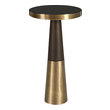 wood and metal bedside table Uttermost Accent & End Tables Sleek And Contemporary, This Accent Table Features A Black Glass Top With A Tapered Wooden Base In A Dark Espresso Finish Accented By Brushed Brass Details.