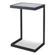 console with stools Uttermost Accent & End Tables A Simplistic Cantilever Design With Classic Style, Features Thick Aged Black Iron With An Open Framed Base, And A Mirrored Top With Linear Antiquing And Distressed Edges.
