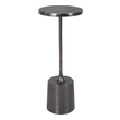 tall skinny end table Uttermost Accent & End Tables Minimalist In Style With A Chunky Base, This Solid Aluminum Drink Table Features A Textured Finish In Antique Nickel.