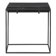 contemporary side table Uttermost Accent & End Tables With Modern Minimalist Styling, This Side Table Features A Thick Cast Aluminum Top With Natural Texturing Finished In A Dark Oxidized Black, Resting In A Coordinating Aged Black Iron Base.