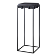 stool side table Uttermost Accent & End Tables With Modern Minimalist Styling, This Pedestal Table Features A Thick Cast Aluminum Top With Natural Texturing Finished In A Dark Oxidized Black, Resting In A Coordinating Aged Black Iron Base. Perfect For Displaying A Sculpture Or For Use As A Plant Stand.
