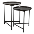 Accent Tables Uttermost Burnett IRON ALUMINUM This Set Of Functional Nesting Accent Furniture 25151 792977251515 Accent & End Tables Metal Tables metal aluminum ir 