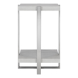 thin table Uttermost Accent & End Tables This Clean Contemporary Accent Table Features Crisp Layers Of Faux Shagreen Shelves In Milk White With A Light Gray Glaze, Secured By Steel Supports In A Plated Brushed Silver Finish.