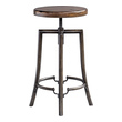 brown breakfast bar stools Uttermost Bar & Counter Stools Featuring A Natural Suar Wood Top Finished In A Lightly Burnished Dark Walnut Stain Revealing Warm Honey Undertones, Set A Top A Refined Industrial Base Crafted From Hand Forged Iron And Finished In An Aged Steel. Seat Adjusts From 25 To 32" Height.