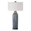 see through lamp Uttermost Slate Blue Table Lamp This Table Lamp Lends A Touch Of Old-world, Handcrafted Style With This Ceramic Base Finished In A Distressed Slate Blue Glaze Accented With Oil Rubbed Bronze Accents.
