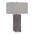 tall white table lamp Uttermost Modern Table Lamp Contemporary In Design, This Table Lamp Is Finished In A Rustic Wood Look With Tones Of Light Gray, Dark Gray And Aged Brown. A Thick Crystal Foot And Antiqued Brushed Brass Hardware Complement The Piece.