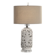 home decoration lights outdoor Uttermost Ceramic Table Lamp Updated Styling To A Traditional Design, Featuring Pierced Ceramic With Decorative Embossing, Paired With Thick Crystal Details And Plated Brushed Gun Metal Accents.