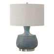 white light lamp Uttermost Blue Glaze Table Lamp Table Lamps Add A Touch Of Tribal Flair To Any Room With This Embossed Ceramic Table Lamp That