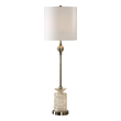 nightstand led light Uttermost Antique Brass Buffet Lamp Light Champagne Glass, Showcasing Elegant Features, Accented With Antique Brass Plated Details.