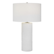 gold bedside lights Uttermost White Table Lamp This Cylinder Ceramic Table Lamp Features Alternating Linear Ridges Finished In A Stylish Satin White Glaze With Brushed Nickel Plated Iron Details.