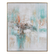 great canvas art Uttermost Abstract Art Hand Painted Canvas, Gold Leaf Gallery Frame, Texture, White, Gray, Green, Gold Leaf, Charcoal, Burnt Orange, Abstract