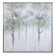 cool office artwork Uttermost Landscape Art Hand Painted, Silver Gallery Frame, Watercolor Style Trees With Green, Yellow, Gray, And White
