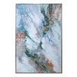 vine decor for wall Uttermost Abstract Art Hand Painted, Silver Gallery Frame, Abstract, White, Teal, Burnt Orange, Gold Leaf Highlights, Light Blue, Gray