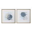 photos to hang on wall Uttermost Floral Prints Taupe, Gray-blue, Aqua, Gray, White, Abstracts, Triple White Matting With Spacers, Wood Frame