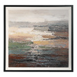 arts and crafts decor Uttermost Abstract Art Deeply Textured Oil On Canvas.  Black Satin Wooden Frame With Unpainted White Canvas Border.  Colors Are Grays, Tan, Soft Yellow, Reddish Brown, Green, Blues.