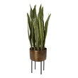 contemporary vases Uttermost Artificial Flowers Accent Your Space With This Life-like Snake Plant, Featuring A Contemporary Antique Brass Pot Nested In A Matte Black Metal Stand. Stand Is A Separate Piece And Allows For The Pot To Be Displayed Directly On A Surface.