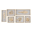 decorative tissue box holder Uttermost Shadow Box / Wall Art Boxes and Bookends A Leaf Collection Study, Cut From Silk Fabric With Gold Leaf Overlay, On A Natural Linen Backing And Showcased In Wooden Shadow Boxes Finished With Gold Leaf.