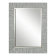 modern freestanding mirror Uttermost Gray Wood Mirrors Solid Wood Frame With A Striped, Blue-gray And Silver, Textured Wrap Finish Accented With A Silver Leaf Inner Lip.