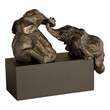 large garden figurines Uttermost Figurines & Sculptures Playful Figurines Finished In An Antique Bronze Patina With Gray Glaze And Matte Black Base. Joseph Famulari