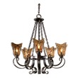 6 light shaded chandelier Uttermost Chandeliers Chandelier Oil Rubbed Bronze With Toffee Art Glass Shades. Carolyn Kinder